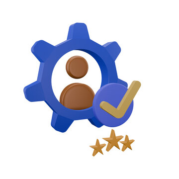 Employee Competency Evaluation with Performance Check 3D Icon