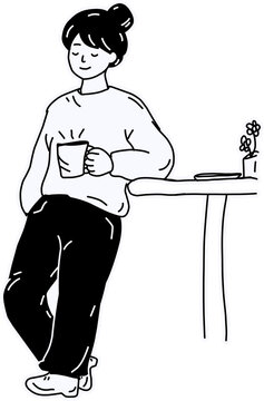 Woman Relaxing with Coffee