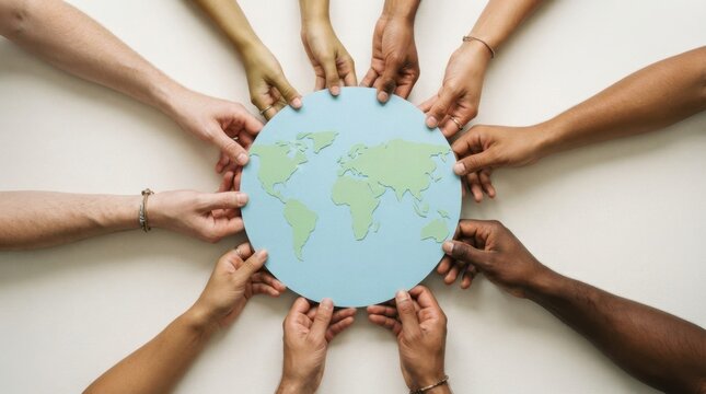 Hands Around Planet Earth Unity