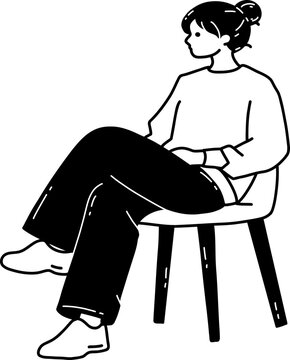 Woman Sitting on Stool