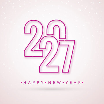 Happy new year 2027 wishes celebration holiday card design