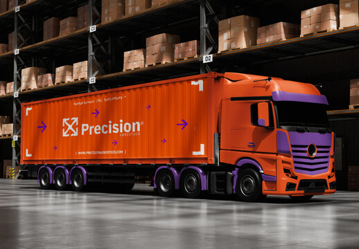 Shipping Truck Mockup
