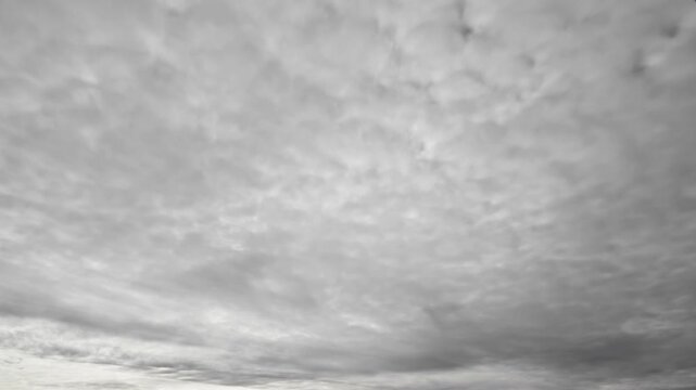 Overcast Gray Cloud Timelapse Across Moody Sky