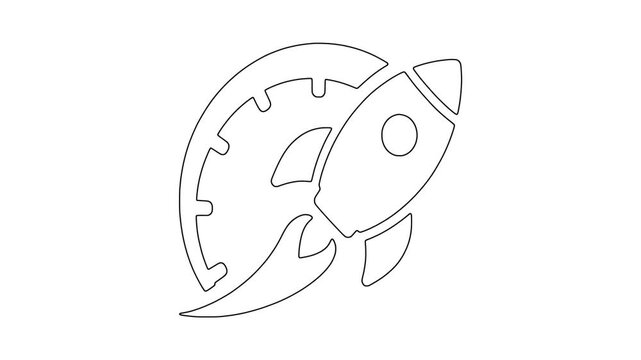 Rocket launch, professional concept illustration, clean visual, animated icon