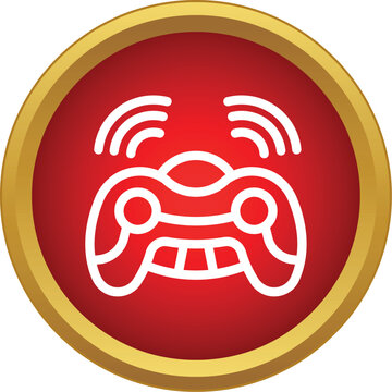 Wireless game controller icon sending a signal representing remote control gaming