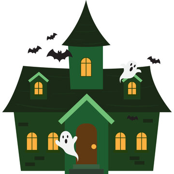 Halloween Haunted House Illustration