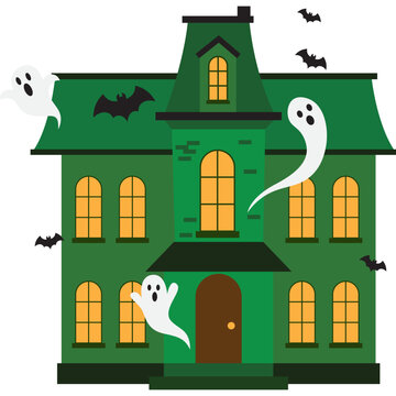 Halloween Haunted House Illustration