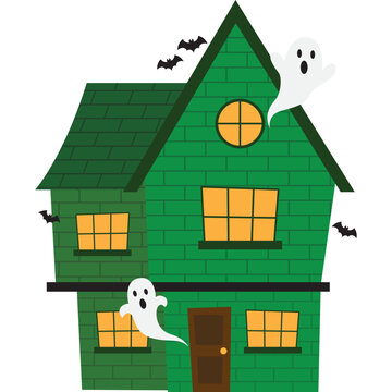 Halloween Haunted House Illustration