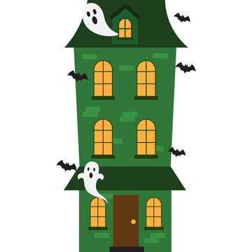 Halloween Haunted House Illustration
