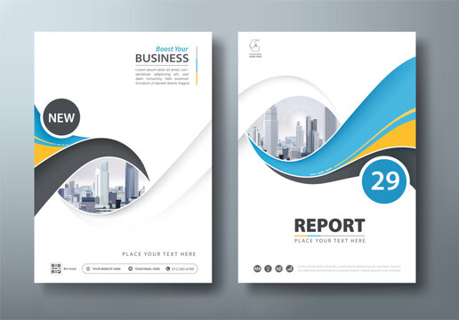 Annual report brochure flyer design template vector, Leaflet presentation, book cover, layout in A4 size