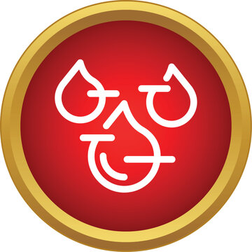 Three blood droplets with lines inside forming a medical test icon