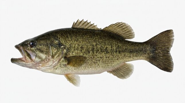 Freshwater fish, brown trout, close-up view, isolated on white background