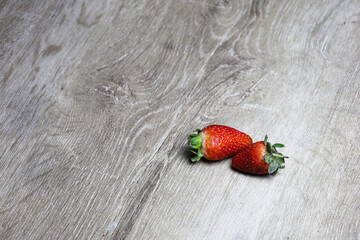 Fresh Strawberries on Wooden Surface — Natural Fruit Still Life Photography © Framed Essence