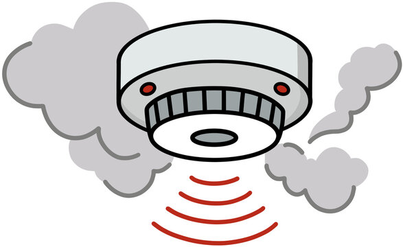 Smoke detector ceiling fire alarm sensor illustration