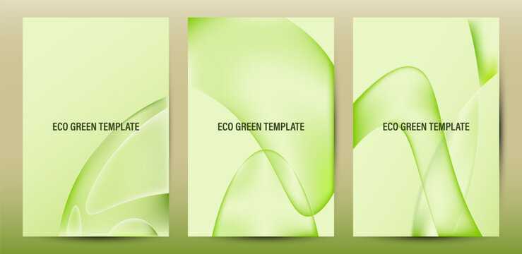 Modern minimalist fluid green wavy poster background