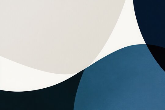 Modern abstract composition featuring soft organic shapes elements to convey a sense of calm and clarity on a minimalist background.