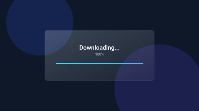 Modern Glassmorphism Download Progress Interface Animation