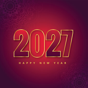 Happy new year 2027 template card background