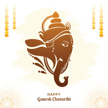 Traditional happy ganesh chaturthi festival celebration card background
