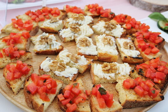 Italian cuisine cold appetizer for wedding reception