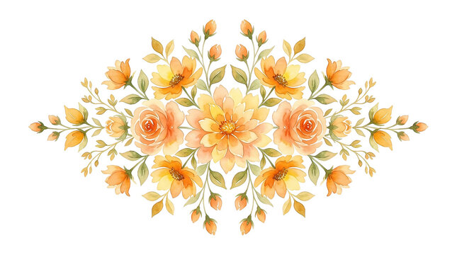 Delicate Peach Orange Floral Arrangement Symmetrical Centerpiece