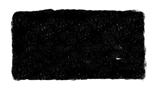 Grunge paint texture frame animation with dust on black background, 4K Cinematic video overlay