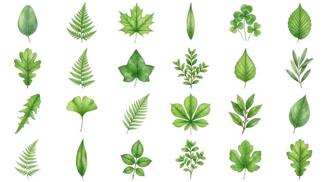 Green Leaf Samples Array Florals and Ferns
