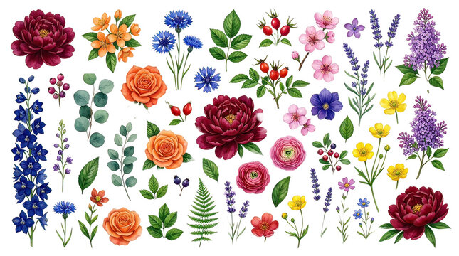 Vibrant Assorted Flowers Botanical Arrangement