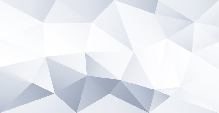 Abstract White Low Poly Geometric Background Wallpaper with Modern 3D Polygon Shapes