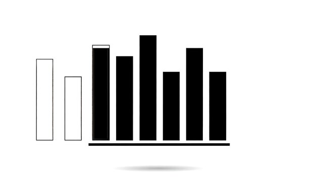 Black and white bar chart data visualization.