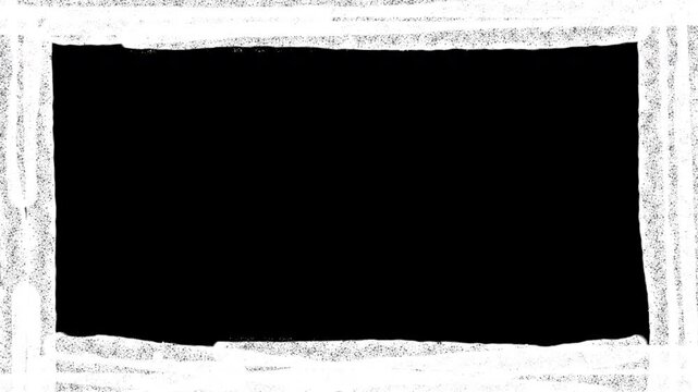 Grunge brush frame overlay on black background, 4K Animation