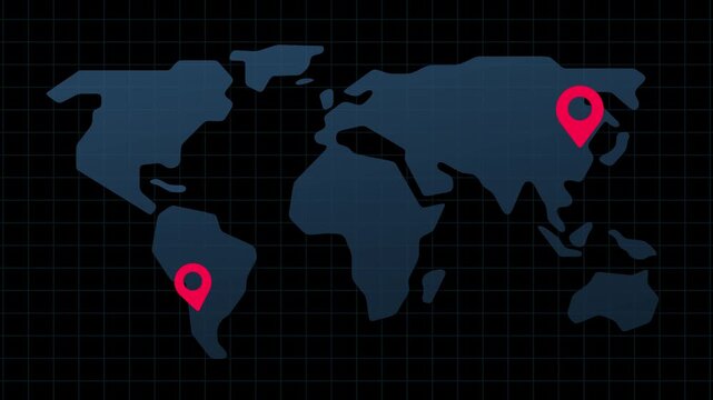 Worldwide travel concept with airplane tracing route between continents on digital map