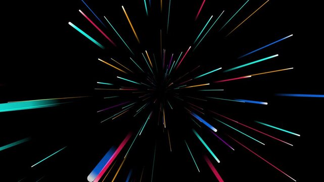 Radiant light streaks abstract motion background, glow neon laser