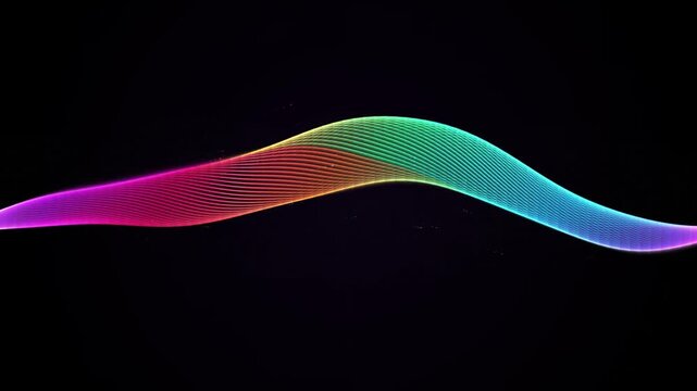 Vibrant colorful light wave motion abstract animation