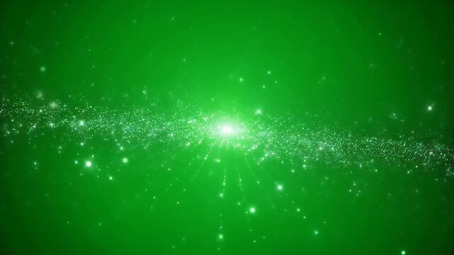 Green Nebula Galaxy Swirl with Glowing Stars Cosmic Background Animation