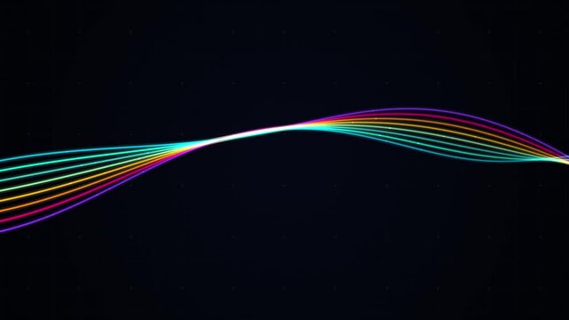 Vibrant neon light trails motion abstract background