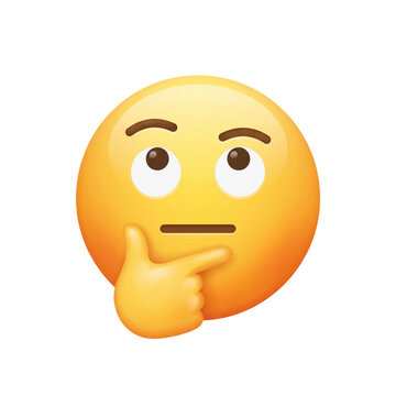 Thinking face emoji with hand on chin