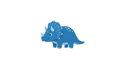 Cute blue triceratops dinosaur isolated © Brownis