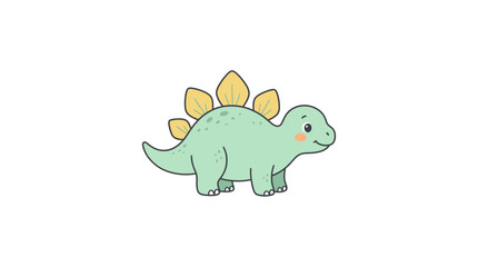Cute cartoon dinosaur isolated on white background © Brownis