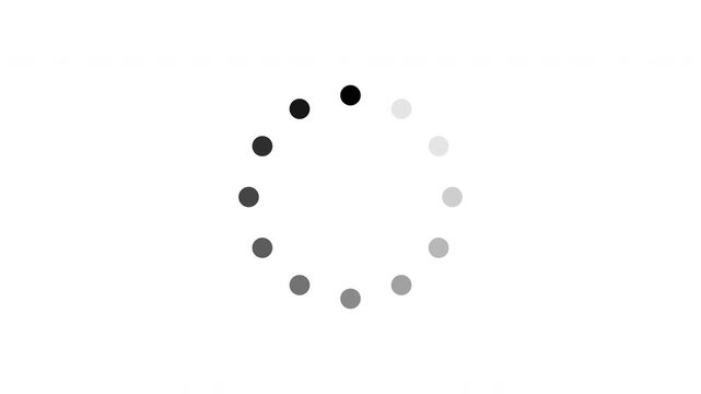Minimalist Circle Dotted Loading Progress Spinner Loop On White