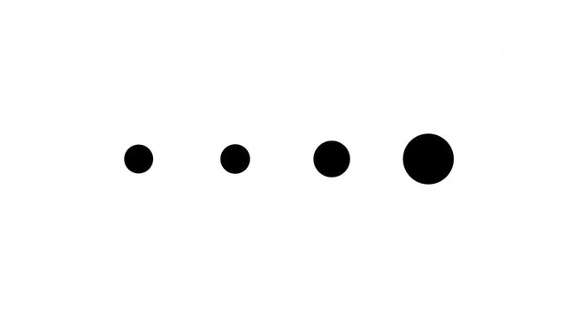 Minimalist Four Dots Horizontal Buffering Preloader Loop On White