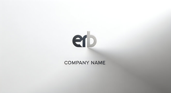 Minimalist 3d erb logo design on a light studio background