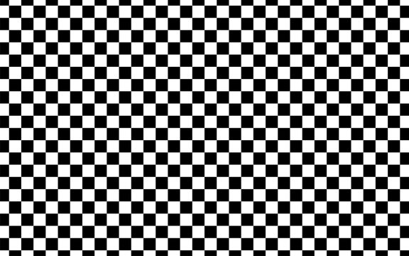 Black and white checker pattern vector illustration. Abstract checkered chessboard or checkerboard for game, grid with geometric square shape, race or rally flag and mosaic floor tile