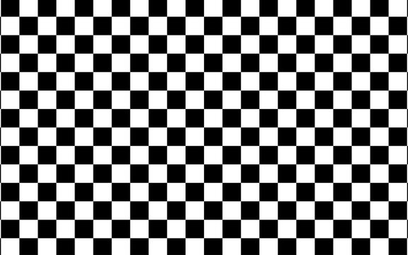 Black and white checker pattern vector illustration. Abstract checkered chessboard or checkerboard for game, grid with geometric square shape, race or rally flag and mosaic floor tile