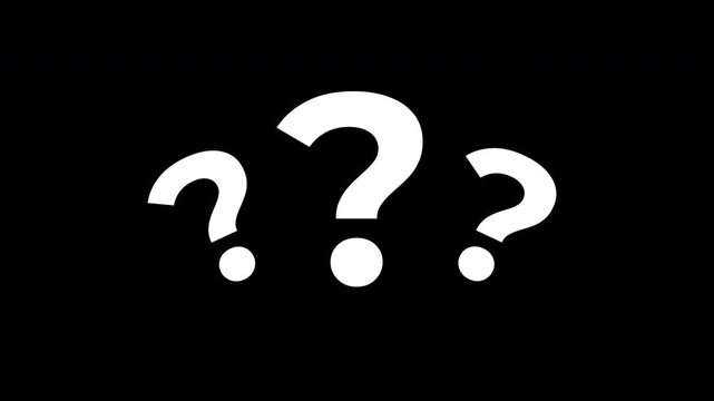 Triple Question Mark Helpdesk Faq Motion Graphic Reveal On Black