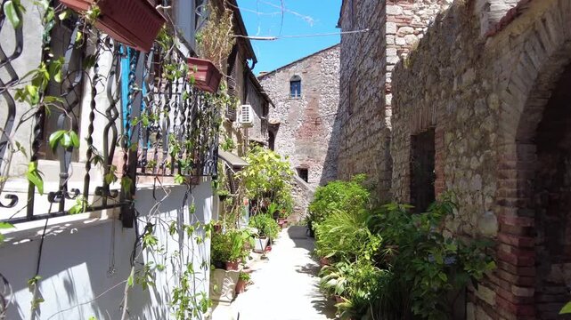 Italy, Umbria , Terni,  Narni ,  Nera Gorges - Old stone houses in Central Italy