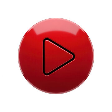 Vibrant red circular play button icon