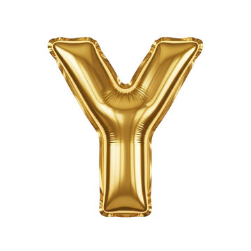 Glossy gold foil letter y balloon decoration