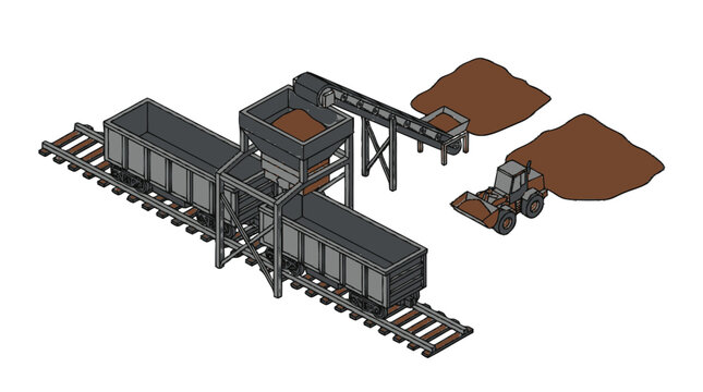 Industrial conveyor system for bulk material handling.