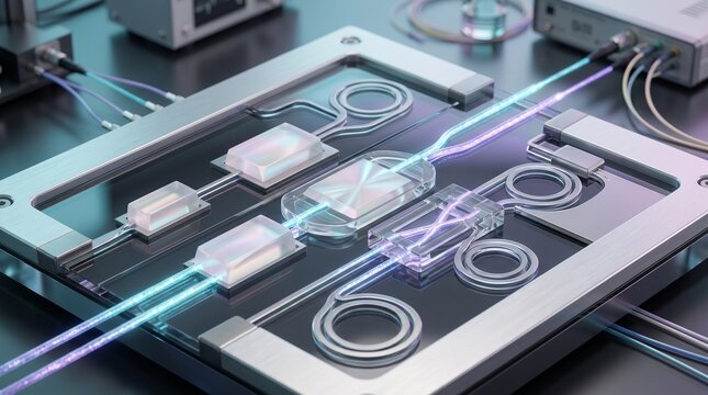 Nonlinear Optical Processor with Entangled Photons in Iridescent Nanocrystals